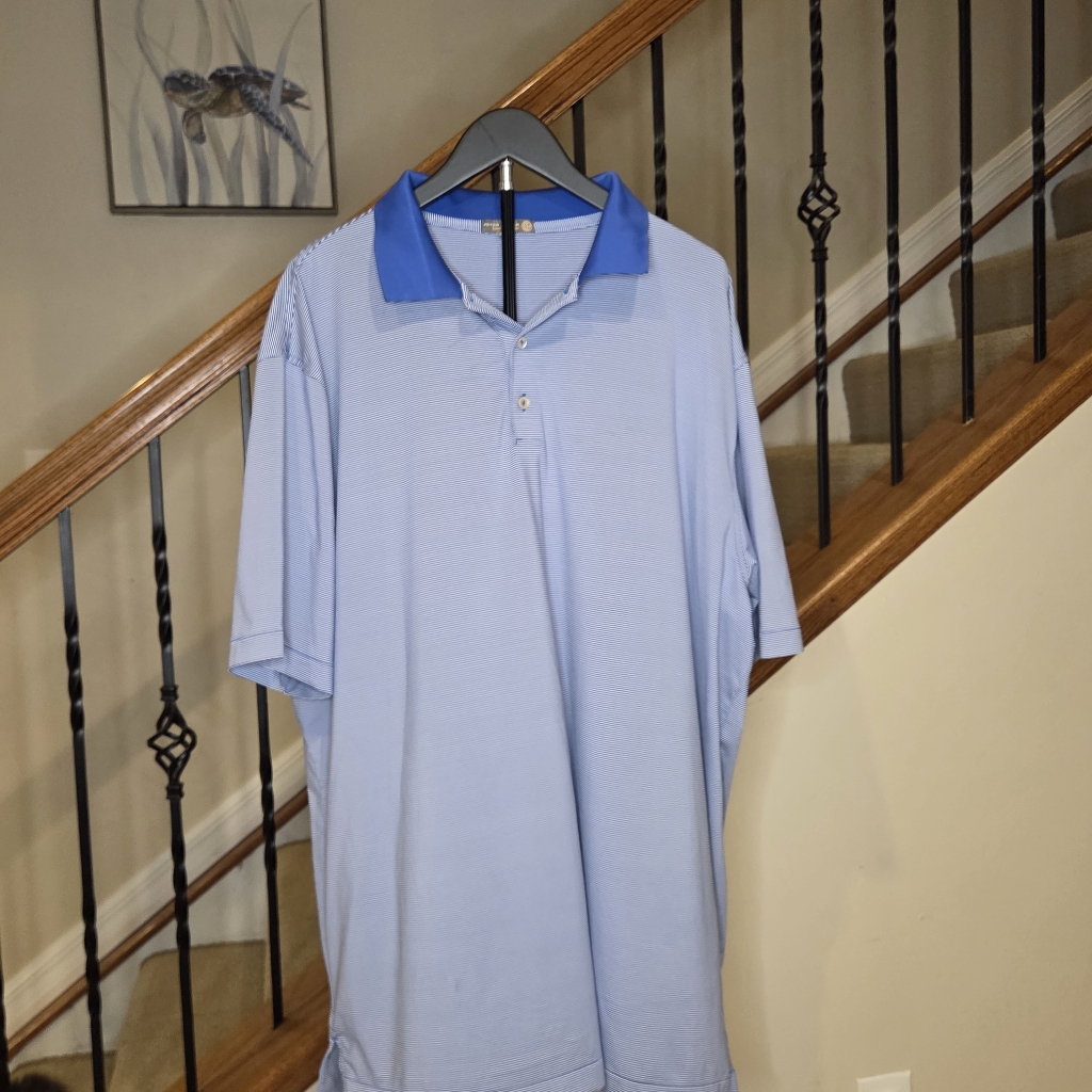 Men's Peter Millar Blue Polo Shirt Xxl